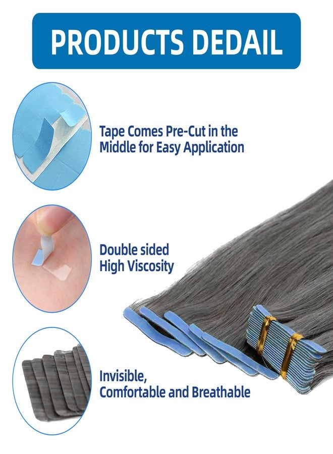 JREEPEE 120Pcs Tape in Hair Extensions Human Hair, Double Sided Replacement Tape for Hair Extensions, Blue Adhesive Wig Tape, Beauty Tools - Image 3